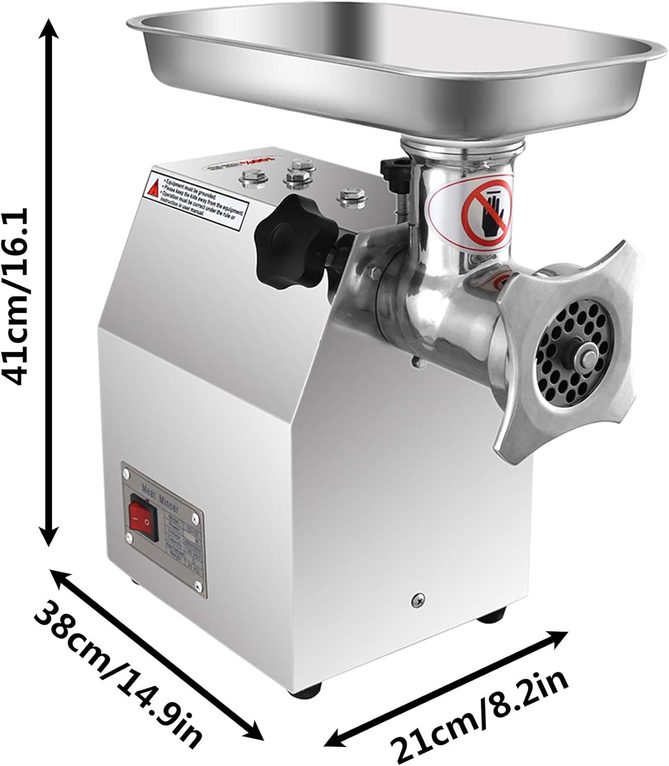 800/1100W Commercial Mincer, Butchers Meat Grinder, Stainless Steel Meat Chopper, Heavy Duty Grinding Meat Machine(Jr12/800w)