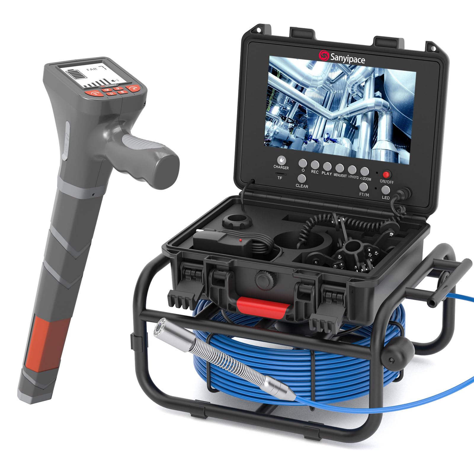 Teslong Articulating Borescope with Dual Lens Endoscope and 8+1 LED Lights | Mechanic Automotive HVAC Wall Inspection, 1.0MP HD, 4.5" IPS Screen, 32GB, IP67, Gooseneck, Carrying Case product image 14