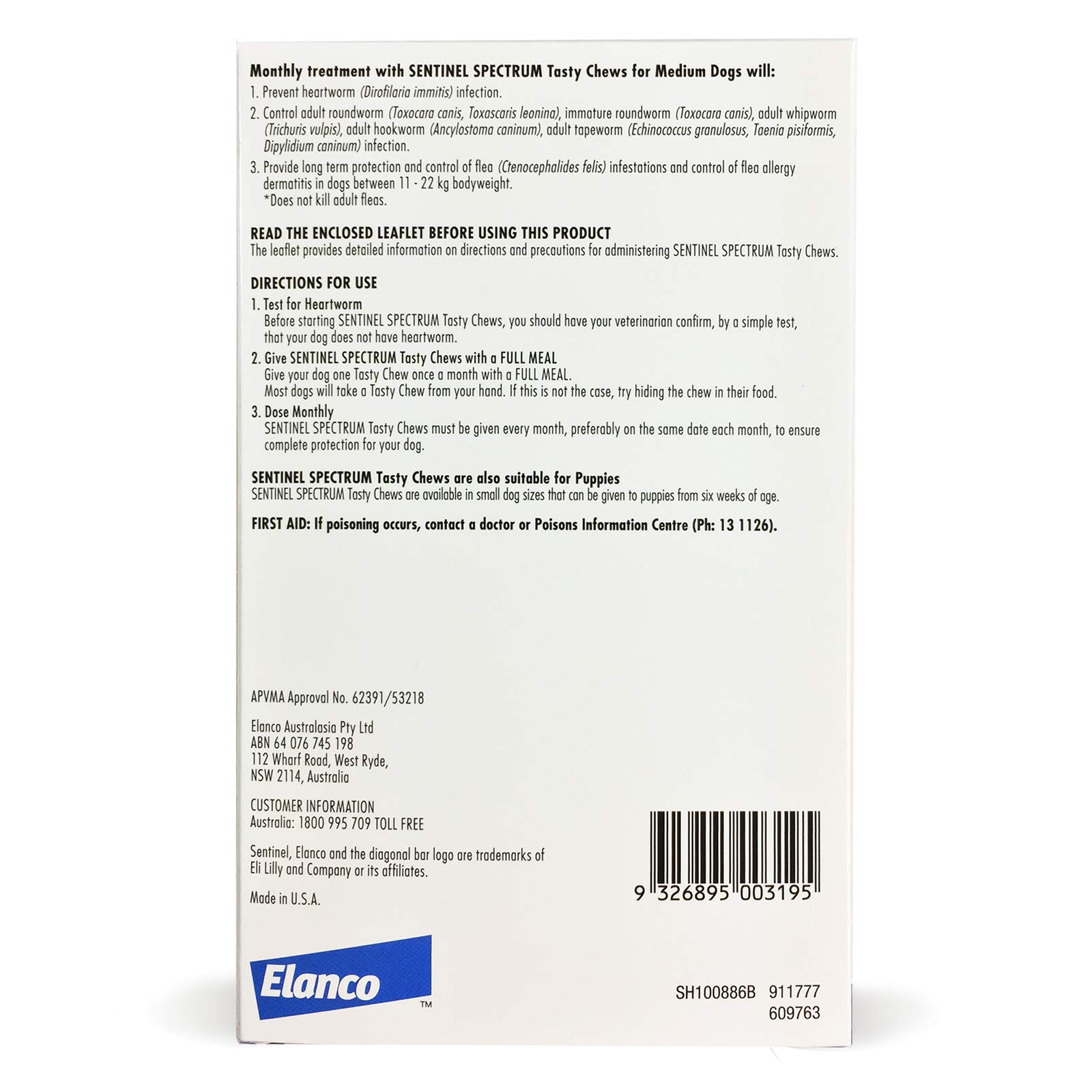 sentinel spectrum medium 6 pack