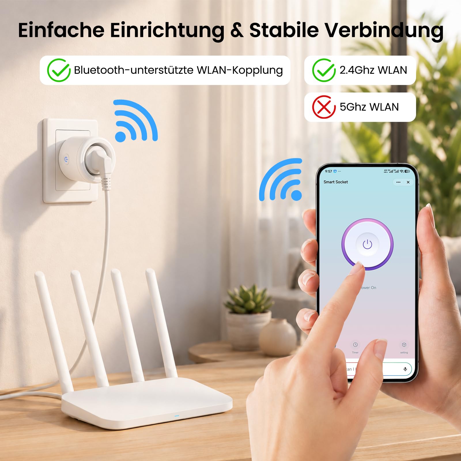 Enchufe inteligente ALAN 1 paquete, enchufe inteligente con monitoreo de energía, compatible con aplicación SmartLife y Tuya, funciona con Alexa y Google Home control de voz, temporizador y