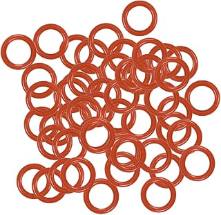 uxcell Silicone O-Ring, 8.5mm OD, 5.5mm ID, 1.5mm Width, VMQ Seal Rings Gasket, Red, Pack of 50