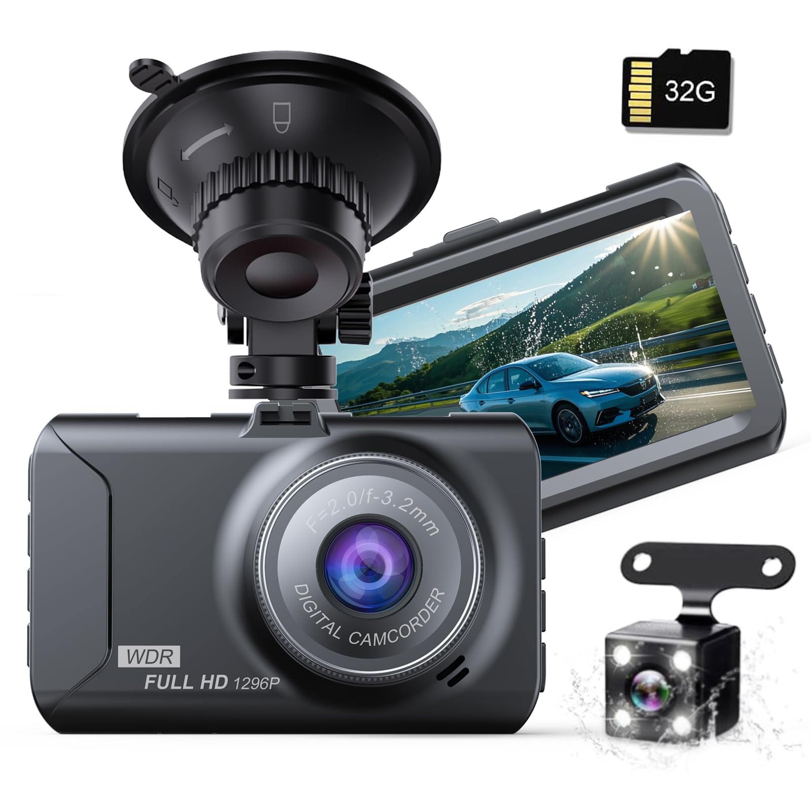 Amazon.co.jp: 2026版 ドライブレコーダー 小型 前後2カメラ ドラレコ