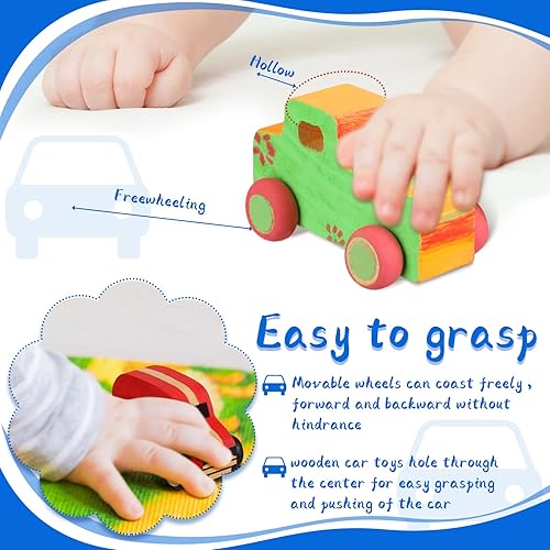 Miniatura 3 de Chivao 12 piezas de autos de madera para pintar para niños, juguetes de auto de madera sin terminar, manualidades pintables, cosas para pintar para