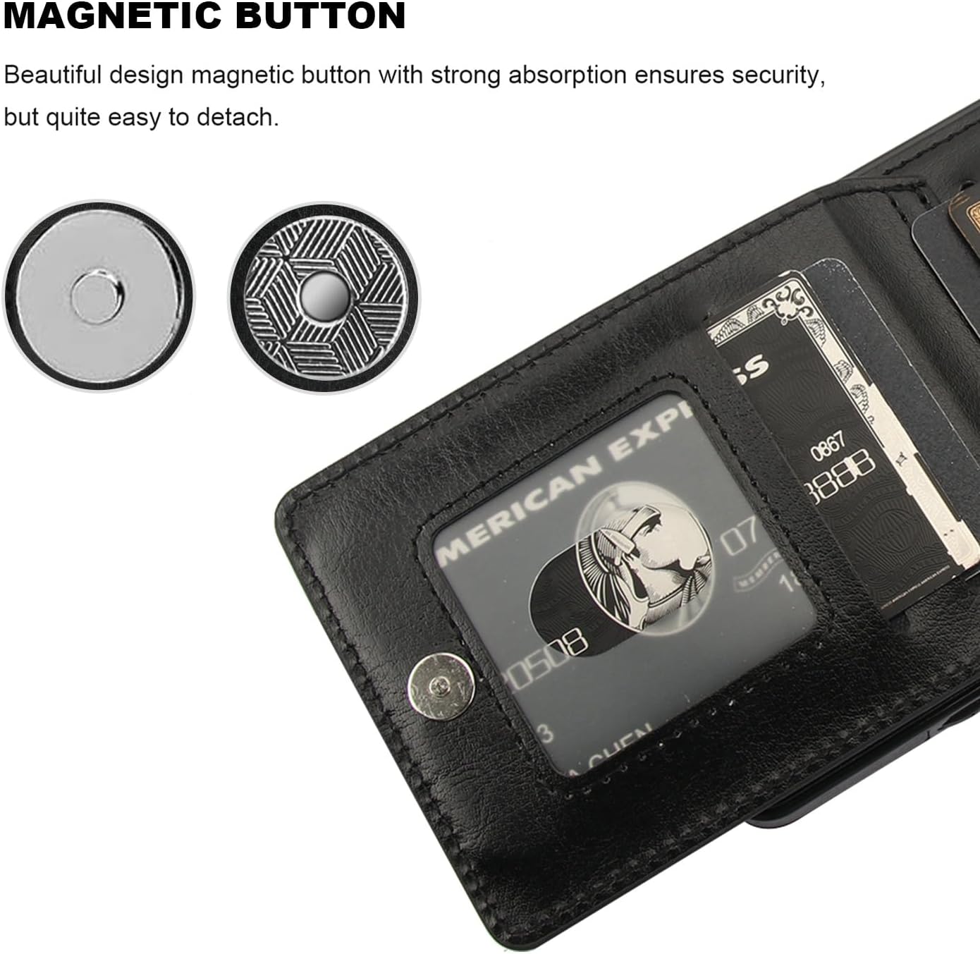 KIHUWEY for Samsung Galaxy S25 Ultra Case Wallet with Credit Card Holder, Flip Premium Leather Magnetic Clasp Kickstand Heavy Duty Protective Cover for Samsung Galaxy S25 Ultra 6.9" (Black) - Image 7