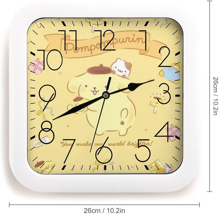 Amazon.co.jp: ポムポムプリン 置時計 スクエアクロック 電波時計