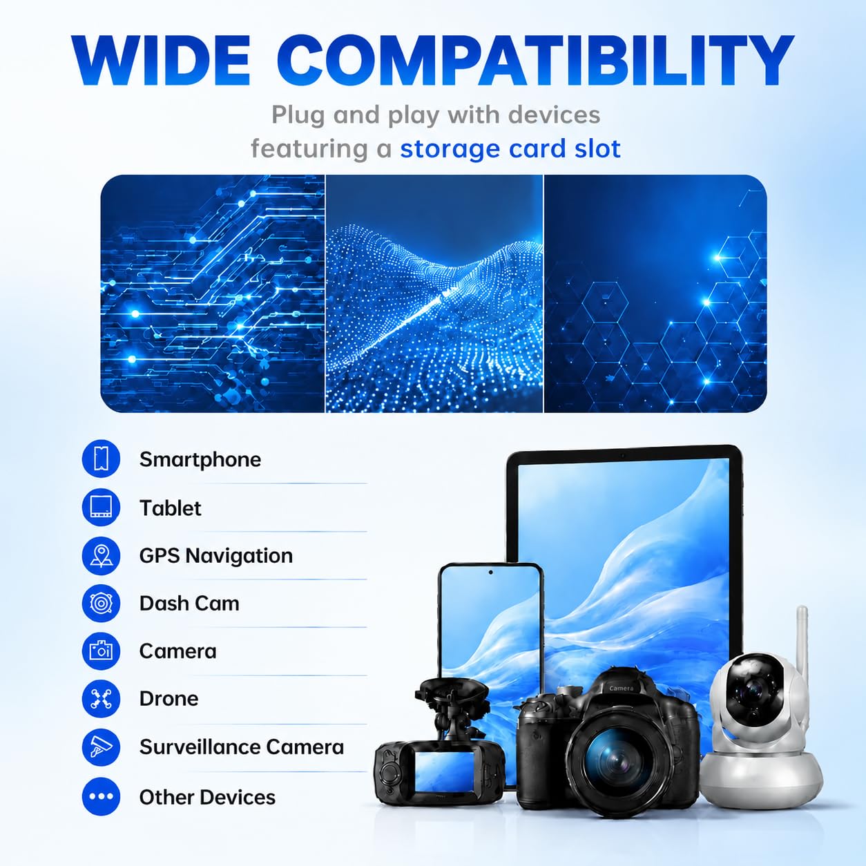 Carte SD 512 Go avec adaptateur, carte mémoire, UHS-I Speed Class 10 A1 TF pour smartphones, tablettes, appareils photo