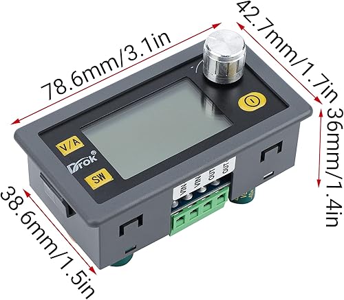 Miniatura 5 de DROK Convertidor Buck Boost, DC 6.0-36V a 0.6-36V 5A 80W regulador de voltaje ajustable pantalla LCD 6V 9V 12V 24V 36V módulo de fuente de