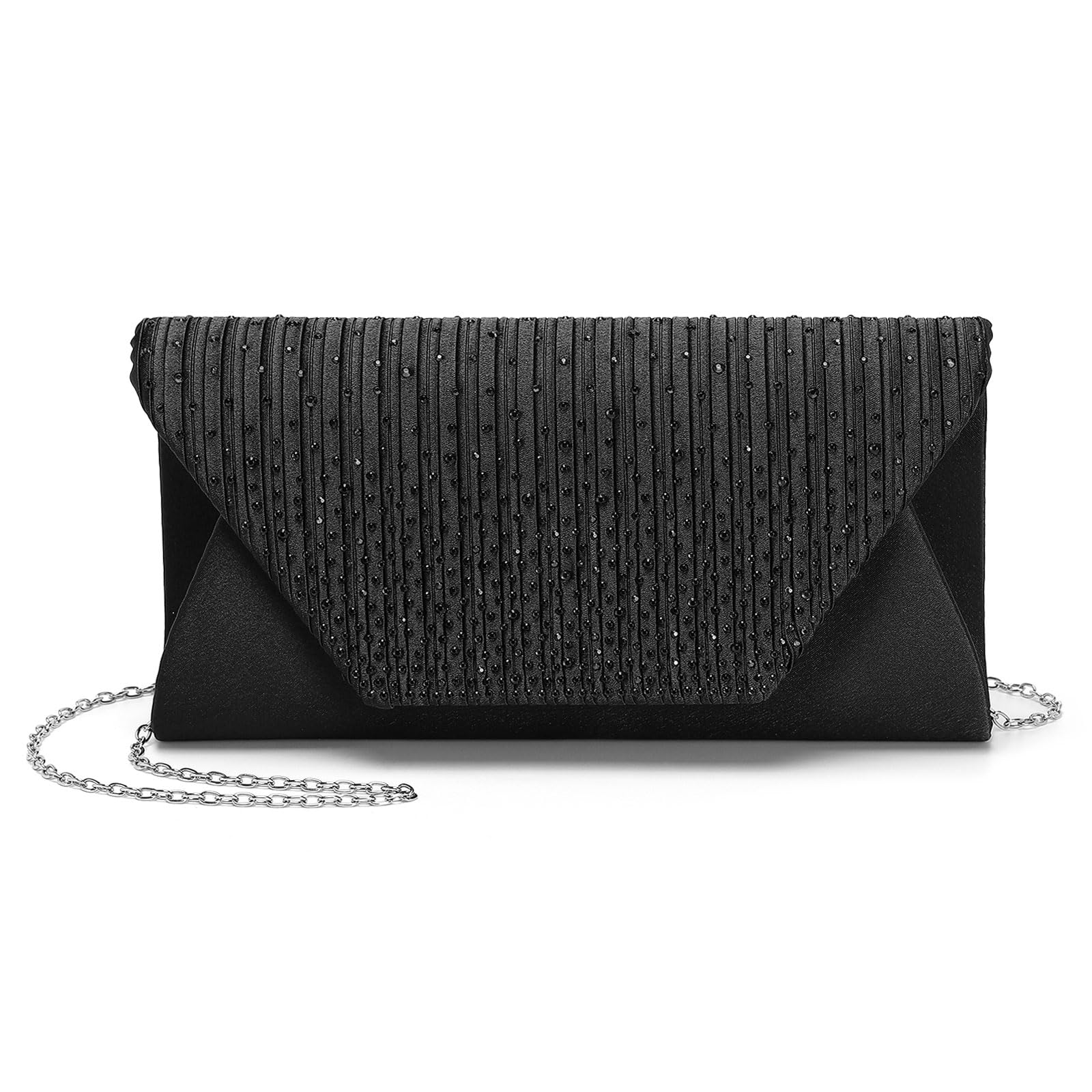 DTGN Evening Bags Clutch Purses for Women Formal, Purse Handbag Crossbody Bag Crystal Rhinestone with Chain Strap Shoulder Bag Sparkly for Wedding