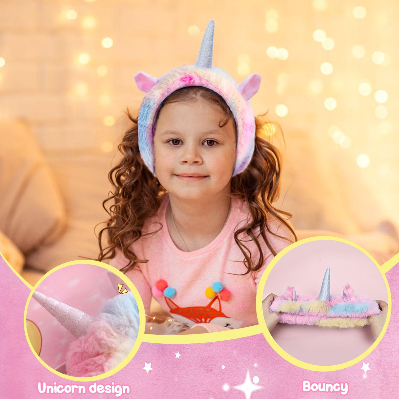 Toyssa Einhorn Geschenke für Mädchen 5-10 Jahren Leuchtend Kuscheldecke Kissenbezug Thermosflasche 500ml Badebomben Augenmaske Geburtstag