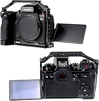 Vista 2 de Foto4easy s5ii jaula aparejo para cámara Panasonic LUMIX S5II sin espejo, incluye doble mango de madera lateral universal