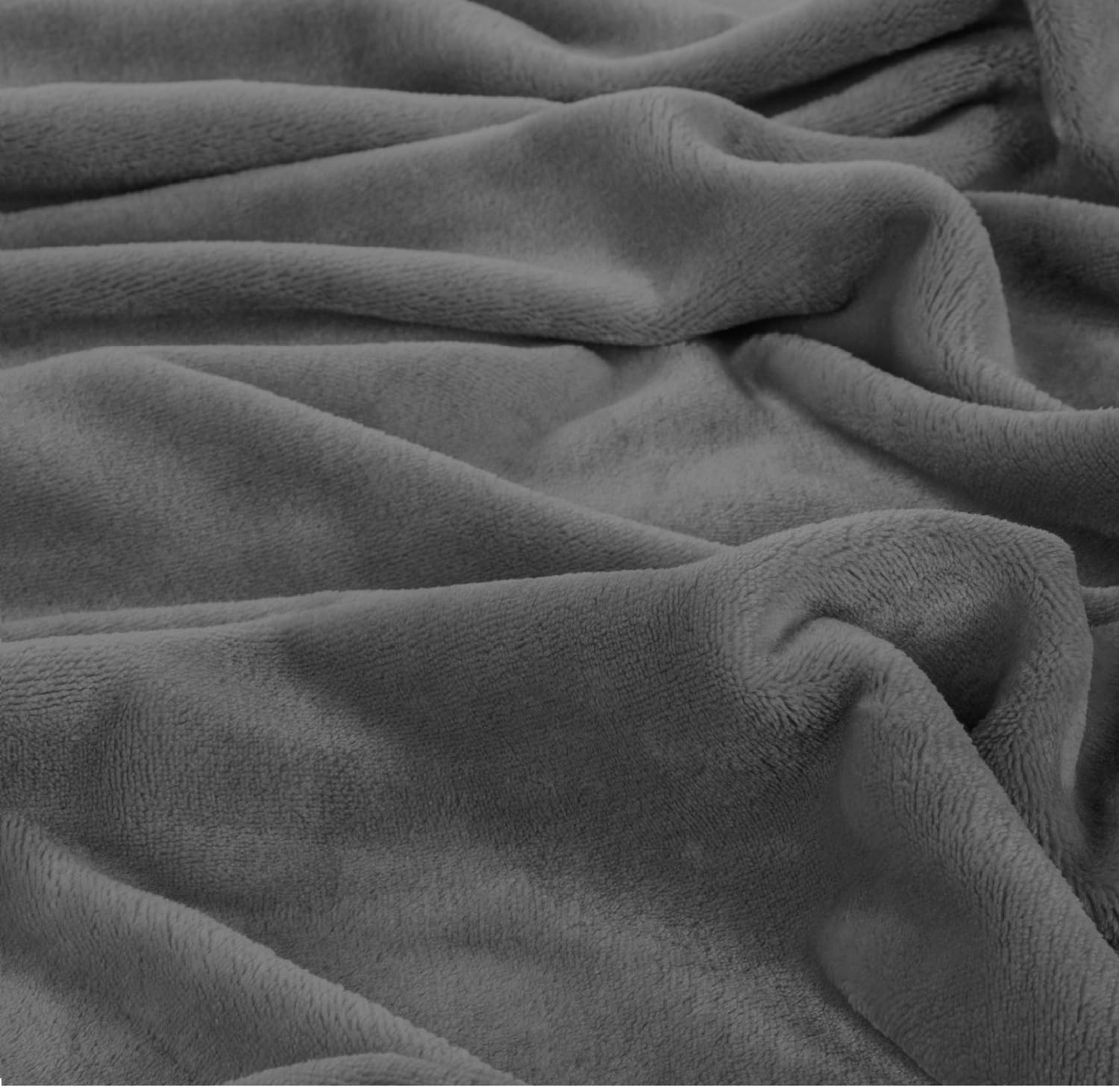 EXKLUSIV HEIMTEXTIL Winter Uni Bettwäsche 2 teilig Cashmere Touch Reißverschluss 135 x200 cm + 80 x80 cm Anthrazit