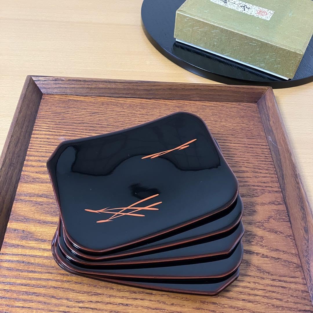 専用品【京漆芸　平安象彦　6寸　銘々盆×5客】天然木製　春秋白檀　/長期保管品 Amazon.co.jp: ︎平安 象彦 漆器 溜塗 松葉 銘々皿 天然木 5客