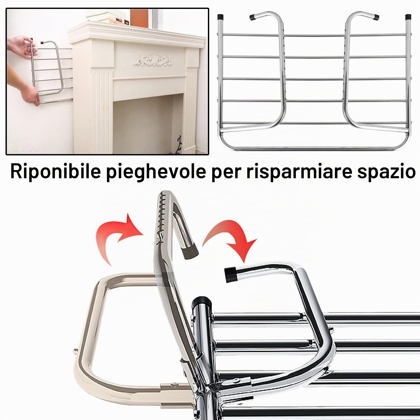 Stendibiancheria Stendino Pieghevole, Stendibiancheria in Acciaio Inox Larghezza da 40 A 80cm Portata 20kg Stendibiancheria da Balcone Stendino per Interno Ed Esterno, Praticità