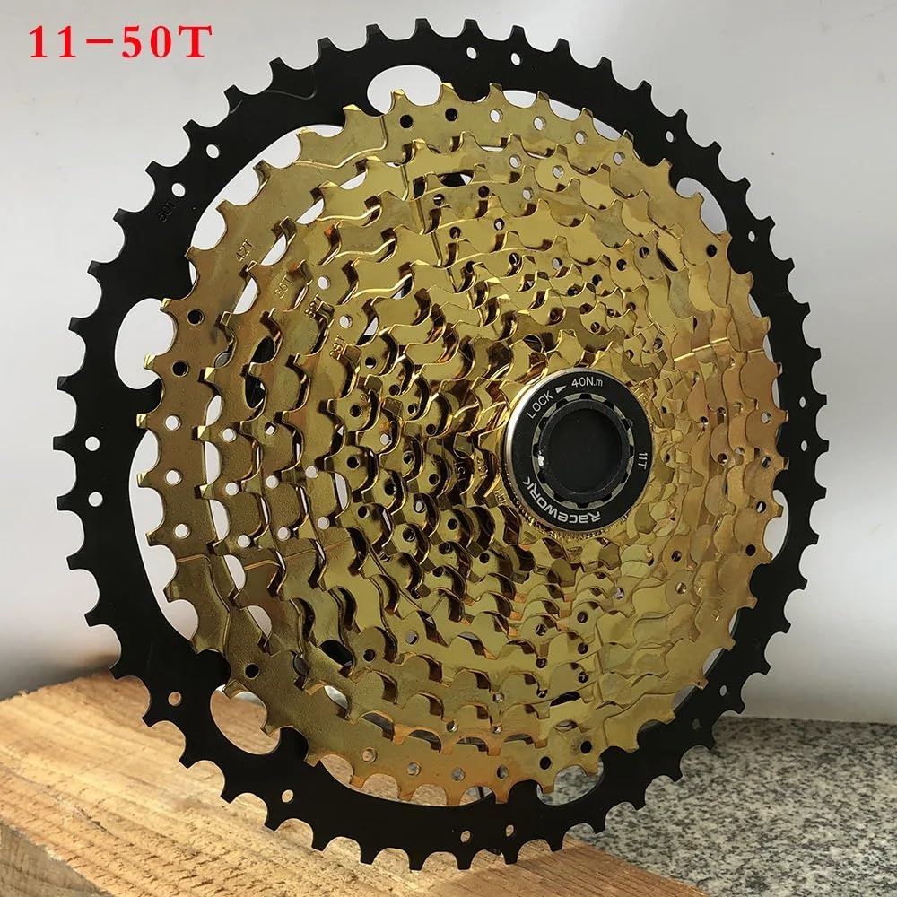 Cassettes Y PiñOnes Cassette MTB de 12 velocidades, piñón Dorado de 11-52T, Volante de inercia for Bicicleta de montaña Rueda Libre