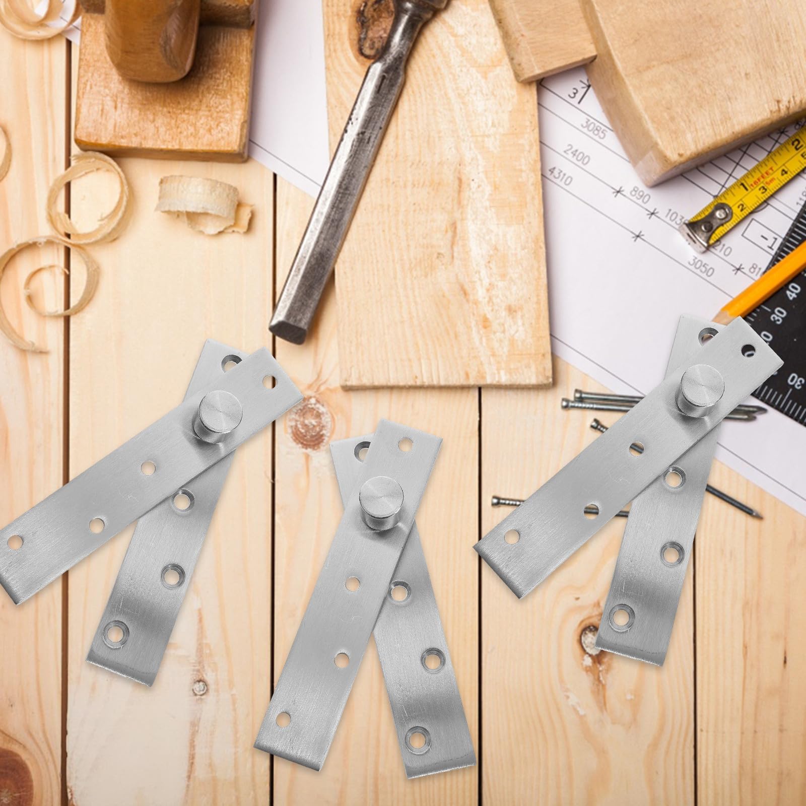 Bisagra Oculta Giratoria de 360 Grados para Puerta, 4 Piezas