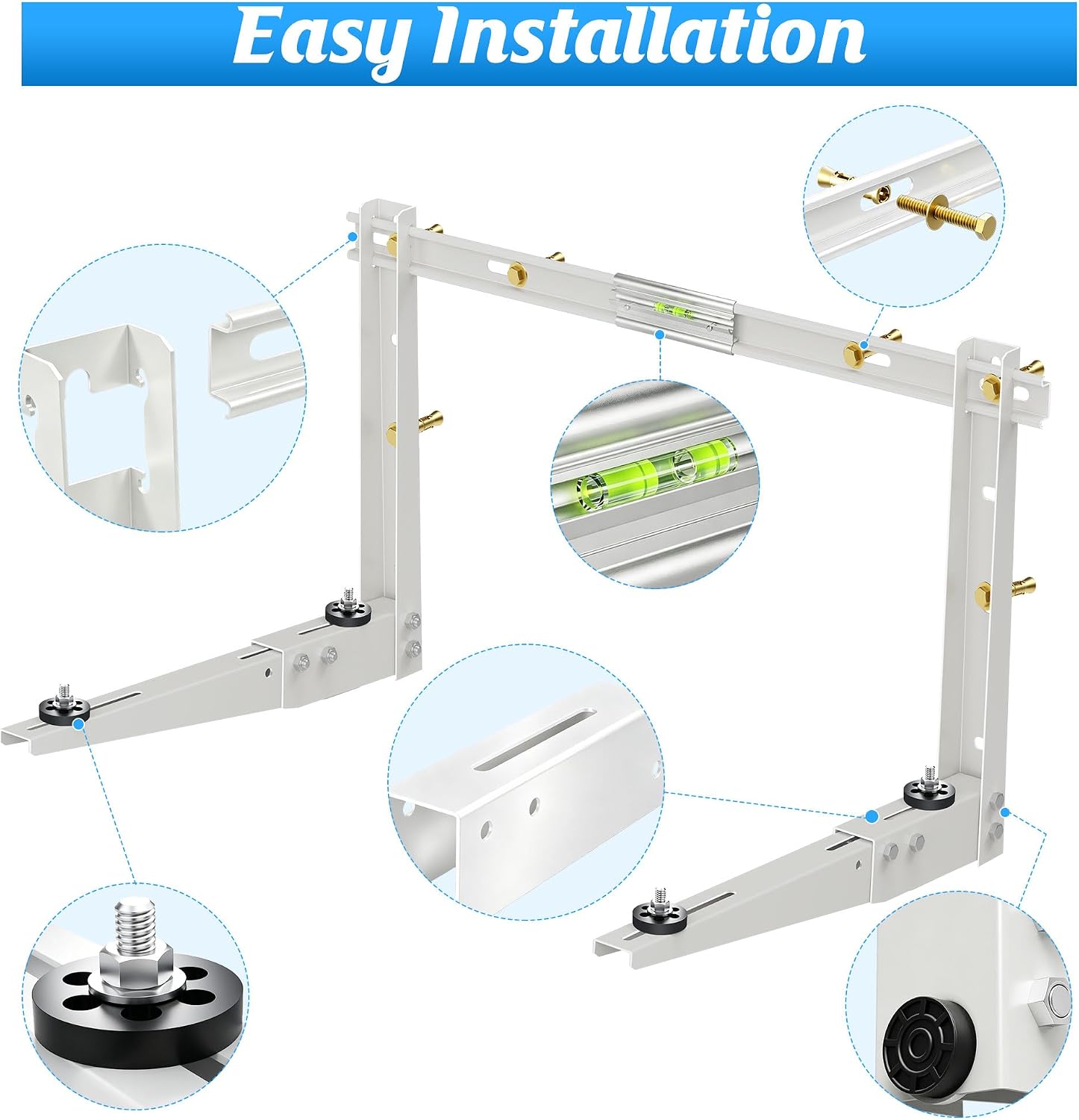 Outdoor Wall Mounting Bracket for Ductless Mini Split Air Conditioner Heat Pump Systems, Universal, 9000-36000 Btu Condenser