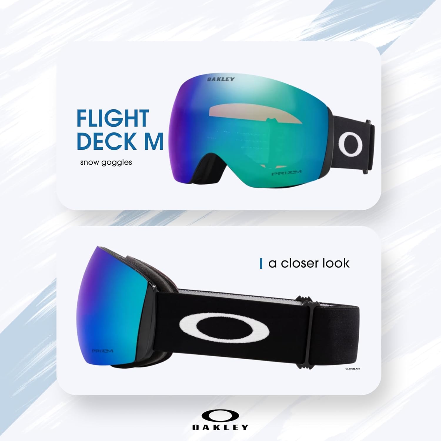 OAKLEY Flight Deck MEDIUM/LARGE Ski Goggles For Men For Women OO7050, OO7064 + Care Kit