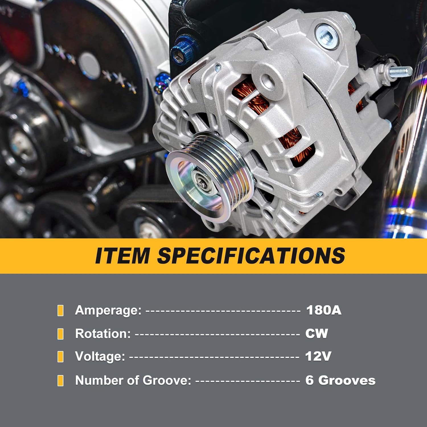 37300-3L060 Alternator 180Amp Compatible with Hyundai Truck Palisade 2020 2021 2022 2023 2024 3.8L,Kia Truck Telluride 2020-22 V6 3.8L,2722099