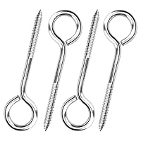 Vista 20 de Aovchei Tornillos de Ojo, 50 Piezas de 1 Pulgada de Largo, Ganchos de Tornillo de Acero Inoxidable 304, Pernos de Ojo Autorroscantes