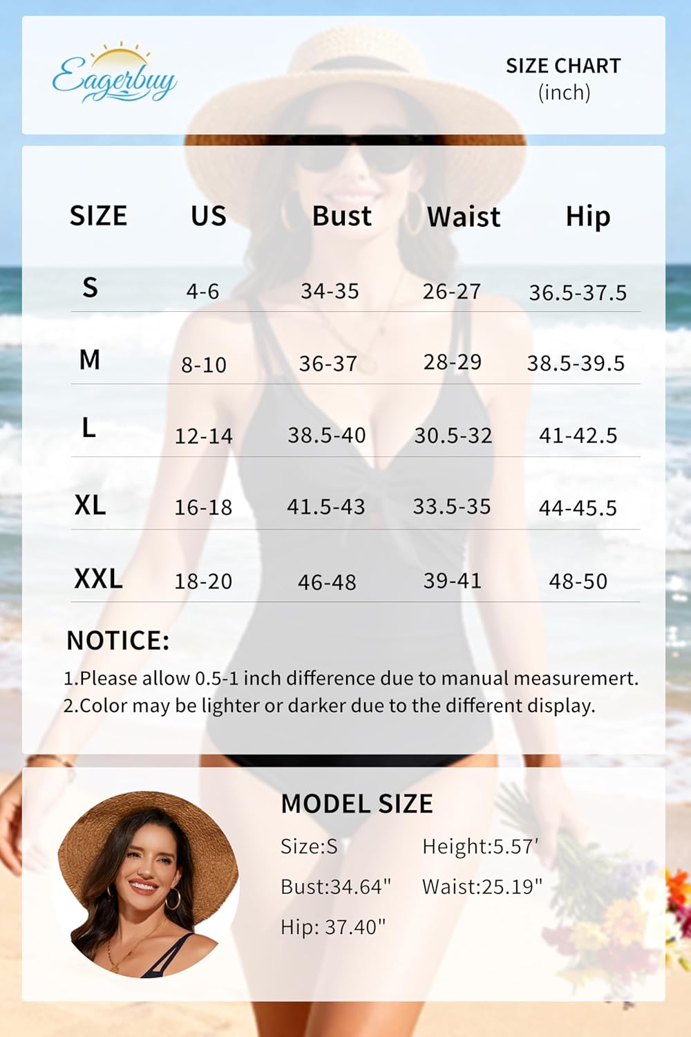 Women's One Piece Swimsuits Tummy Control Cutout Tie Knot Bathing Suits Slimming High Waisted V Neck Swimwear - Image 7