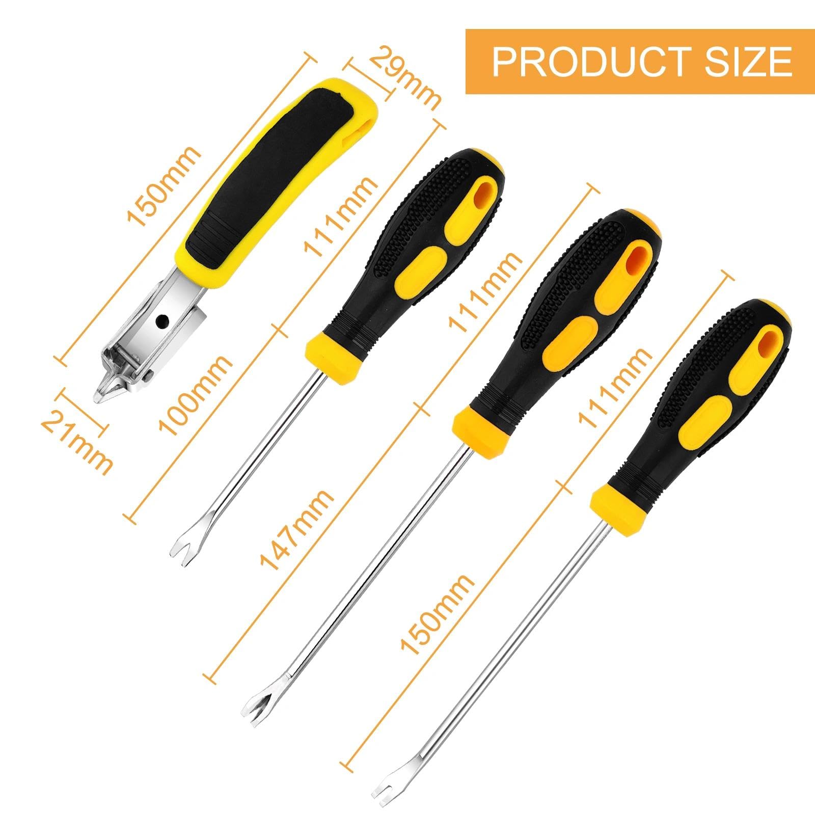 4 Pezzi Rivetti Clip Pinze Fastener Remover Puller Pinza Tool Kit, Kit Rimozione di Graffette per Tappezzeria con Estrattore Di Chiodi, Levapunti, Per La Lavorazione Del Legno Rimozione