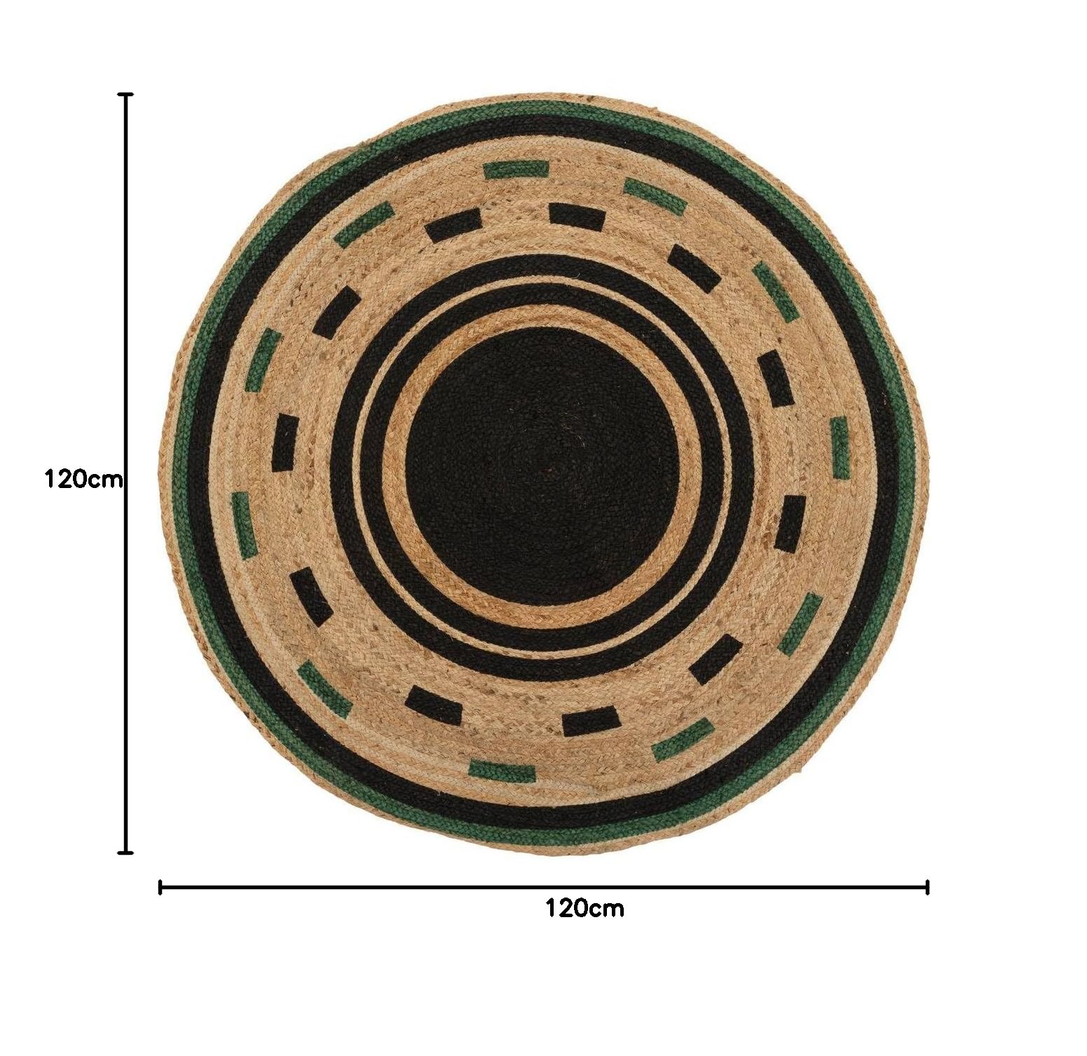 Atmosphera - Tapis malakite Jute Noir d120cm