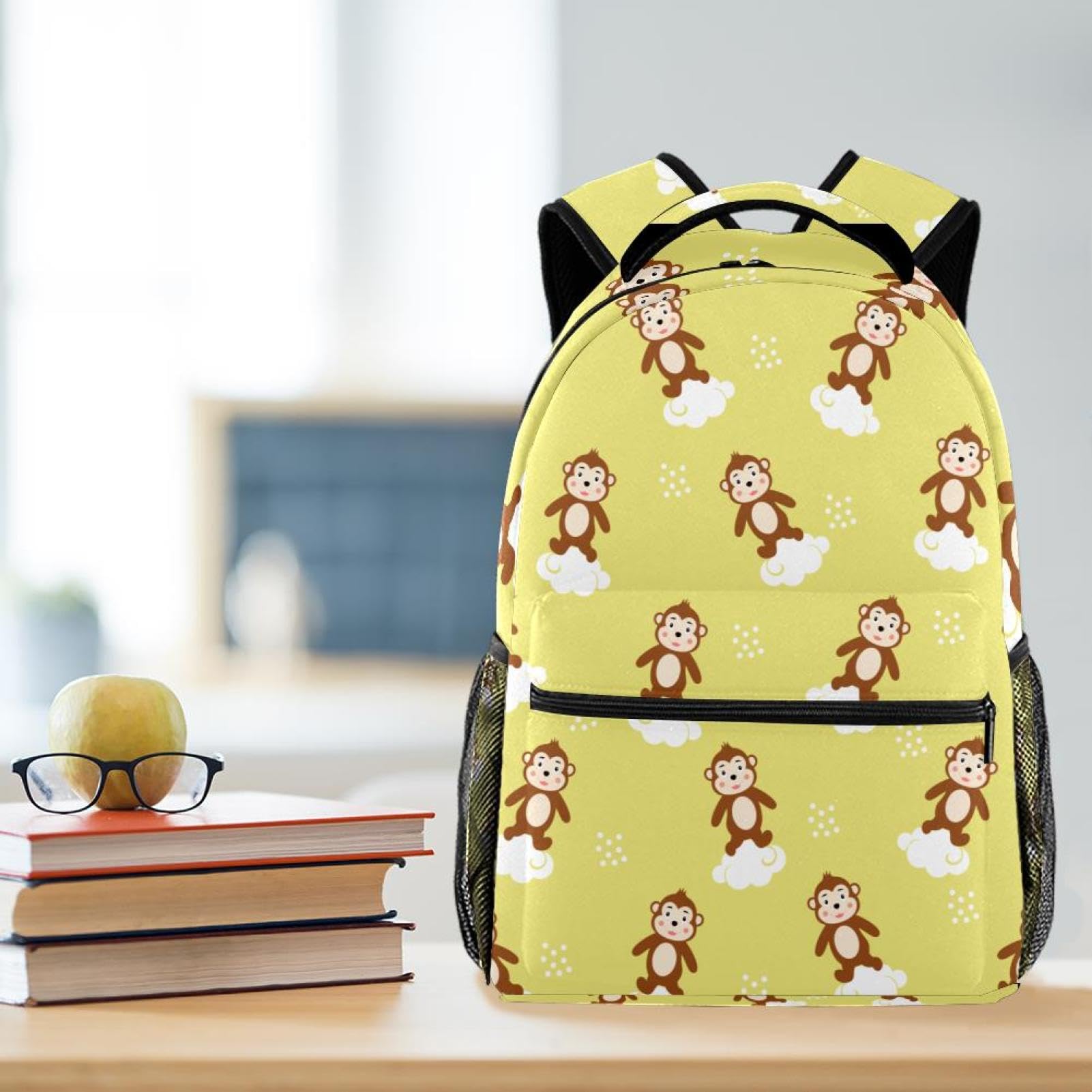 Zaino scolastico per uomini e donne, borsa da viaggio per computer portatile con scimmia, leggera, zaino casual per libri