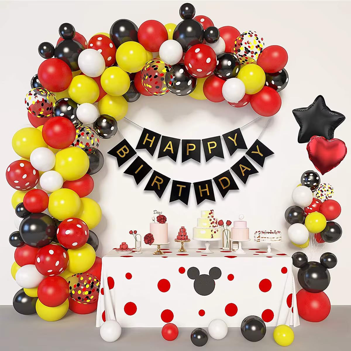 99kits Red Yellow Black Balloon Garland Arch Kit - Cartoon Theme Party Decorations with Different Sizes Party Balloons for Birthday Anniversary Baby Shower Backdrop Decorations-image-21