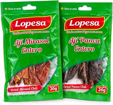 Peruvian Dried Chili Pack, Aji Mirasol & Aji Panca Whole, 2 Pack
