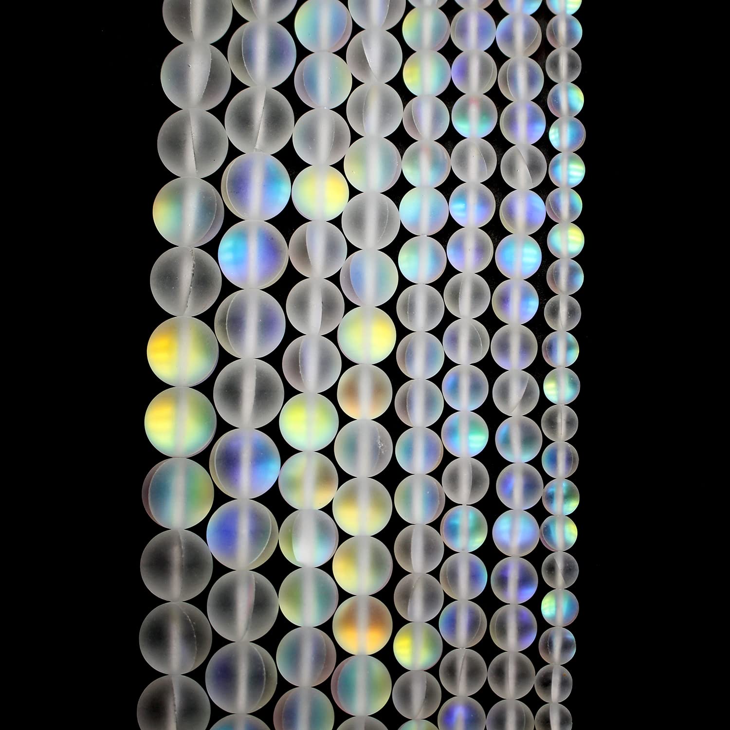Oameusa 8mm Frosted White Moonstone Natural Gemstone Loose Agate Stones Beads for DIY Bracelets Necklace Earring Jewelry Making Supplies About 45-48Pcs 15inches/Strand