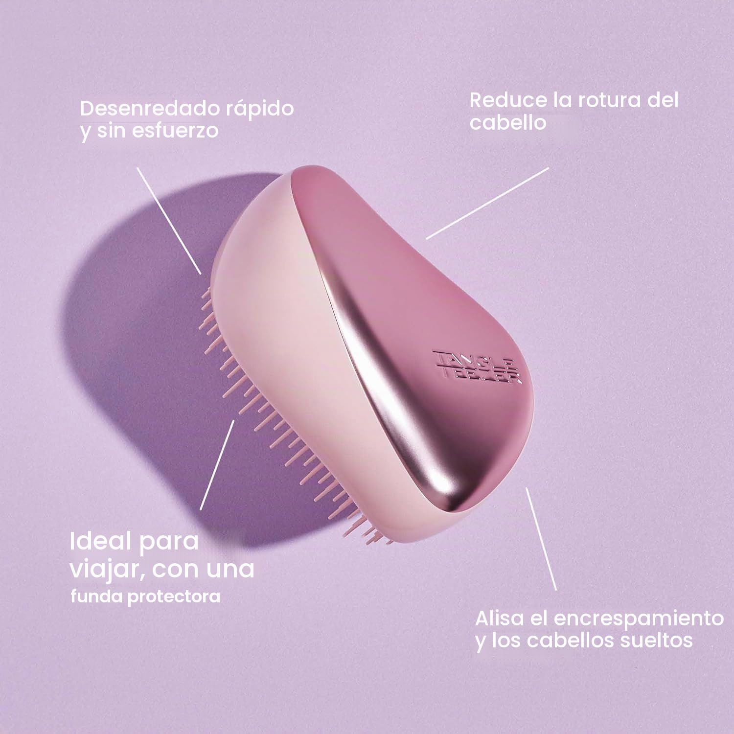 Tangle Teezer Compact Styler Detangler Hairbrush - Cepillo Desenredante Compacto - Para Pelo Seco y Mojado y Todo Tipo de Cabello - Perfecto para Viajar, con Tapa Protectora - Remolino de Helado