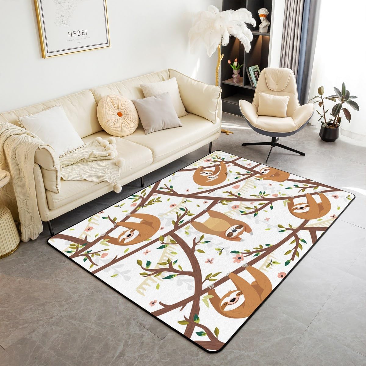 Science Graffiti Washable Floor Rug - Entryway, Bedroom, Playing Room, Kitchen, Indoor Decoration