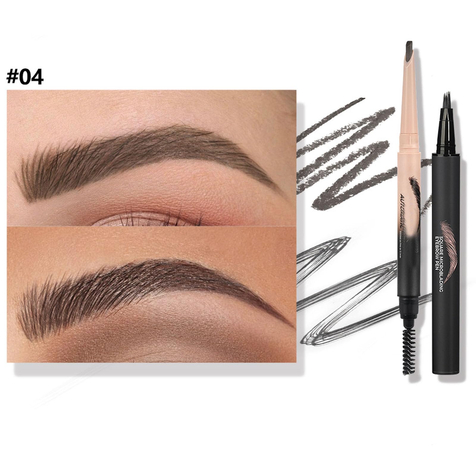 Automatic Square Microbladed Eyebrow Pencil Set For Precise Definition - Image 2