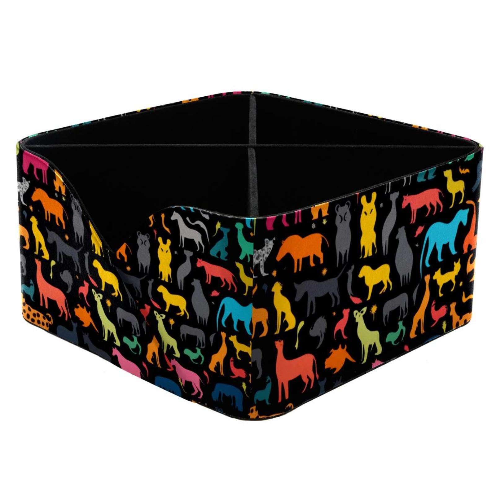 Boîte de rangement silhouette animal noir pour organiser l'entrée et le bureau