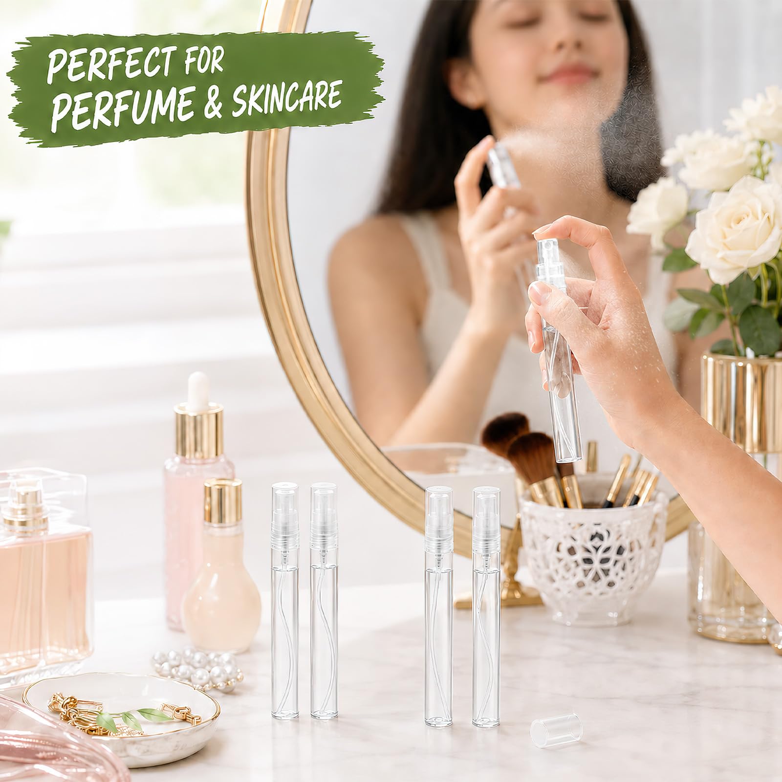 100 unidades de 10 ml atomizador de perfume rellenable, pulverizador vacío, mini bomba, botellas de plástico, atomizadores de viaje, botella de spray para viajes, perfume, muestras de fragancias