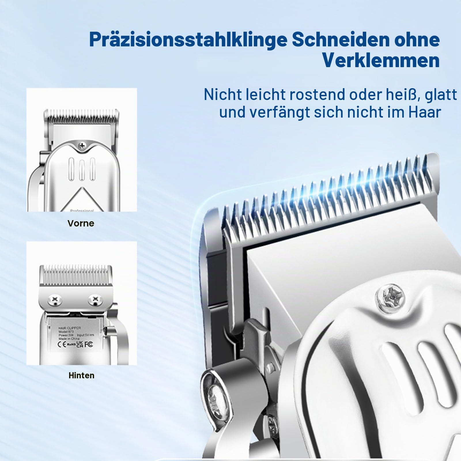 Elektrischer Haarschneider für Männer, kabelloser Haarschneider, Bartschneider-Set, Herren-Haarschneideset für Friseure mit LCD-Display, 9 Führungskämmen, Geschenke für Männer