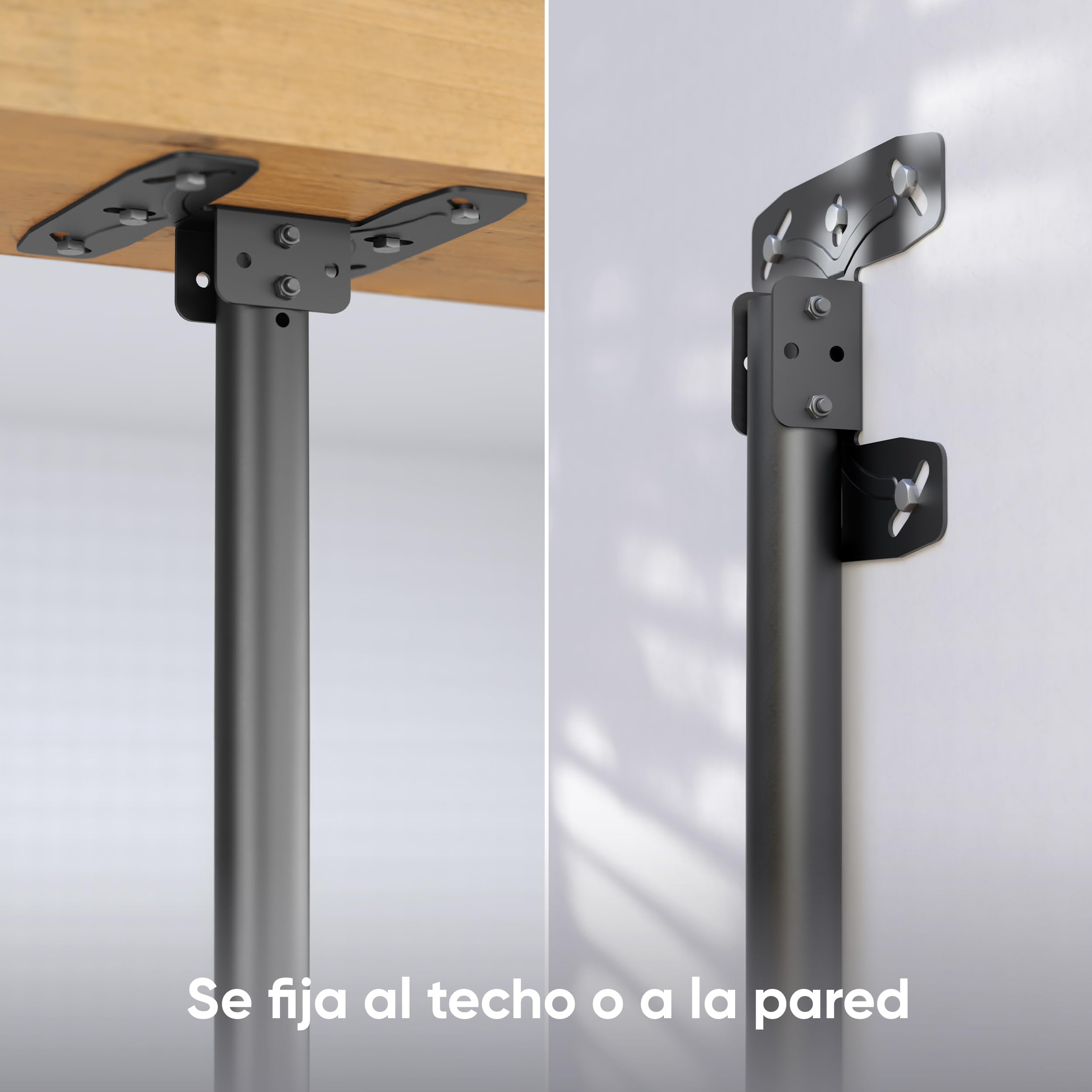 ONKRON Soporte TV Techo 32-80 Pulgadas, hasta 68,2 kg, VESA 100x100-600x400 mm, Soporte TV Giratorio e Inclinable, Brazo para Televisión Telescópico, Extensible, Mural, Universal, Negro N2L-B