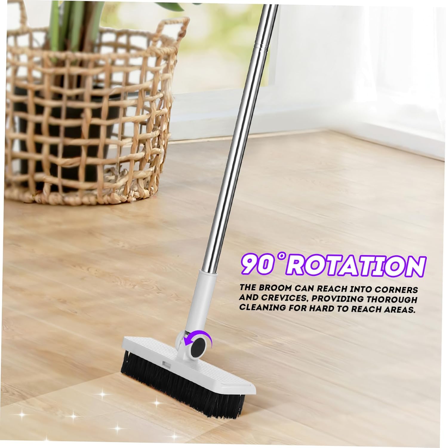 VICASKY Foldable Broom and Dustpan Set with Long Handle Lightweight Plastic Floor Cleaning Kit for Home and Outdoor Use Easy to Assemble and Store