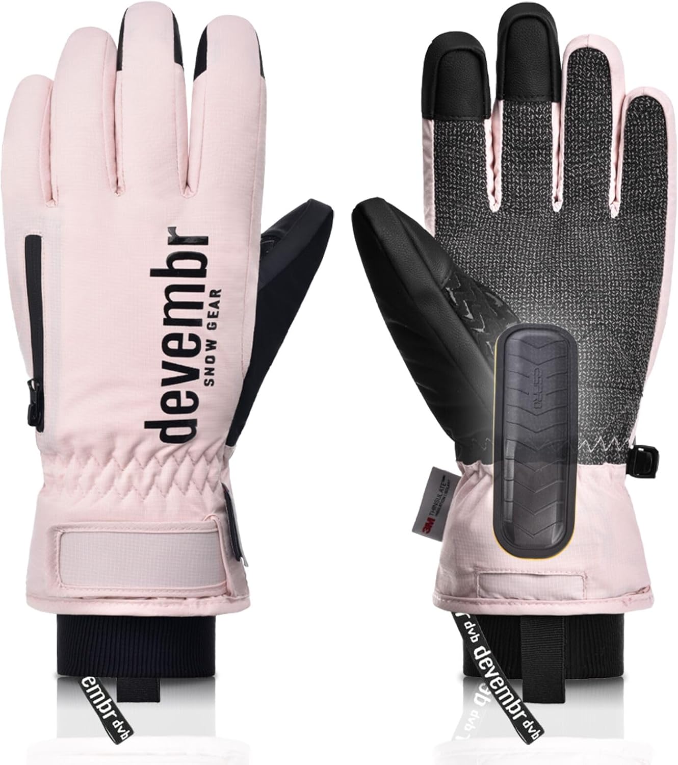 Ski Gloves with Wrist Guards and Undercuff Design, Snowboarding Gloves Touchscreen