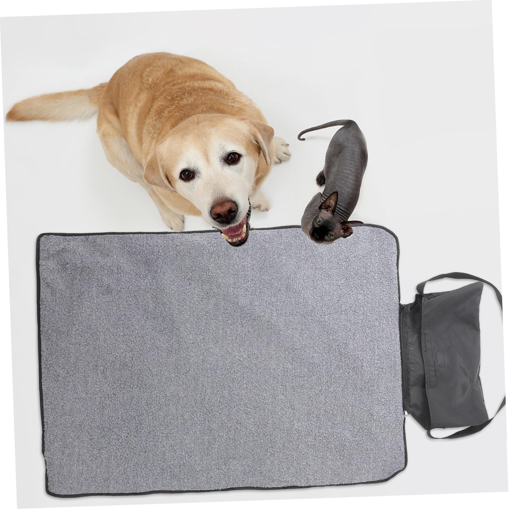 Toyvian Manta Plegable para Mascotas y Térmica, Tela Oxford y Lana de Cordero, Tamaño Portátil, para Exteriores y Viajes, Adecuado para Perros y Gatos