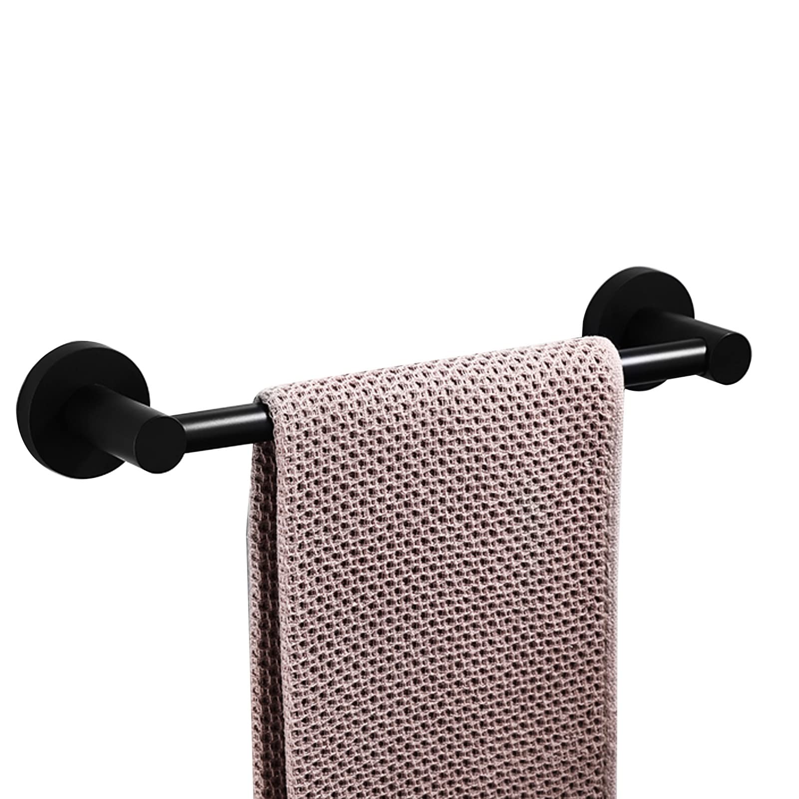 Porte-serviette noir en acier inoxydable mural 60 cm pour salle de bain et cuisine