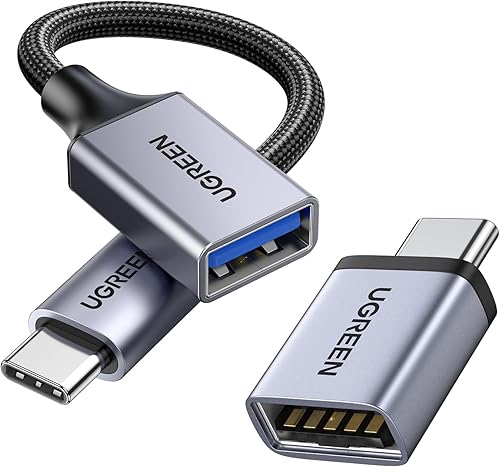 UGREEN Paquete de 2 adaptadores USB C a USB A, adaptador USB C macho a USB hembra compatible con Samsung S23 Ultra MacBook Pro 2023 / Air 2022 iPad