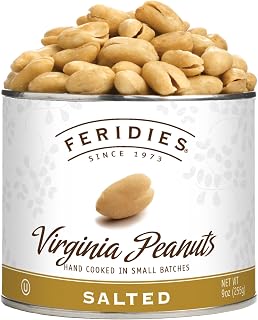 FERIDIES Super Extra Large Salted Virginia Peanuts 9oz Can - Premium Roasted in Pure Peanut Oil, No Preservatives