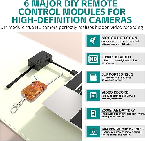 Miniatura 3 de Cámara de niñera de bricolaje 1080P para el hogar mini cámara con tarjeta de 64 GB cámara de seguridad interior para habitación con detección de