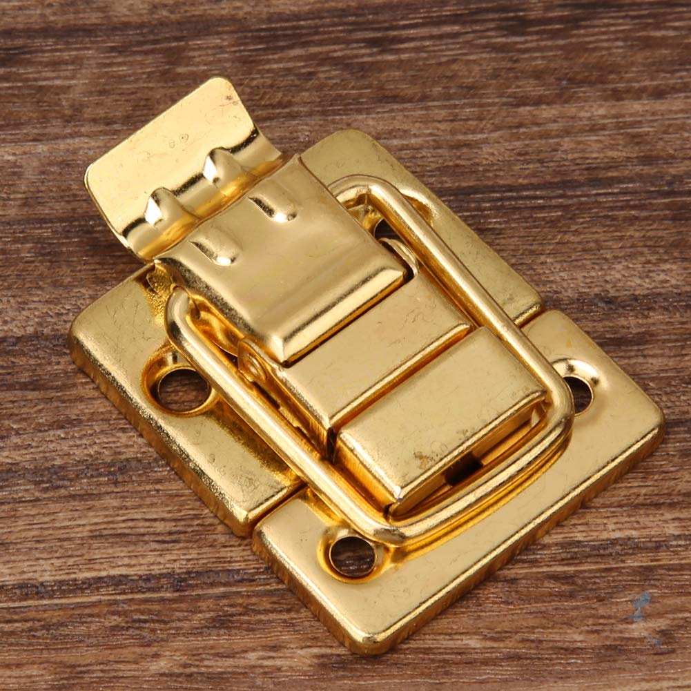 Suitcase Hasp, 10 Pcs Latch Catch Golden Stainless Steel Box Chest 10Pcs Latches Toggle 28x40mm for Wood Luggage Case Je y