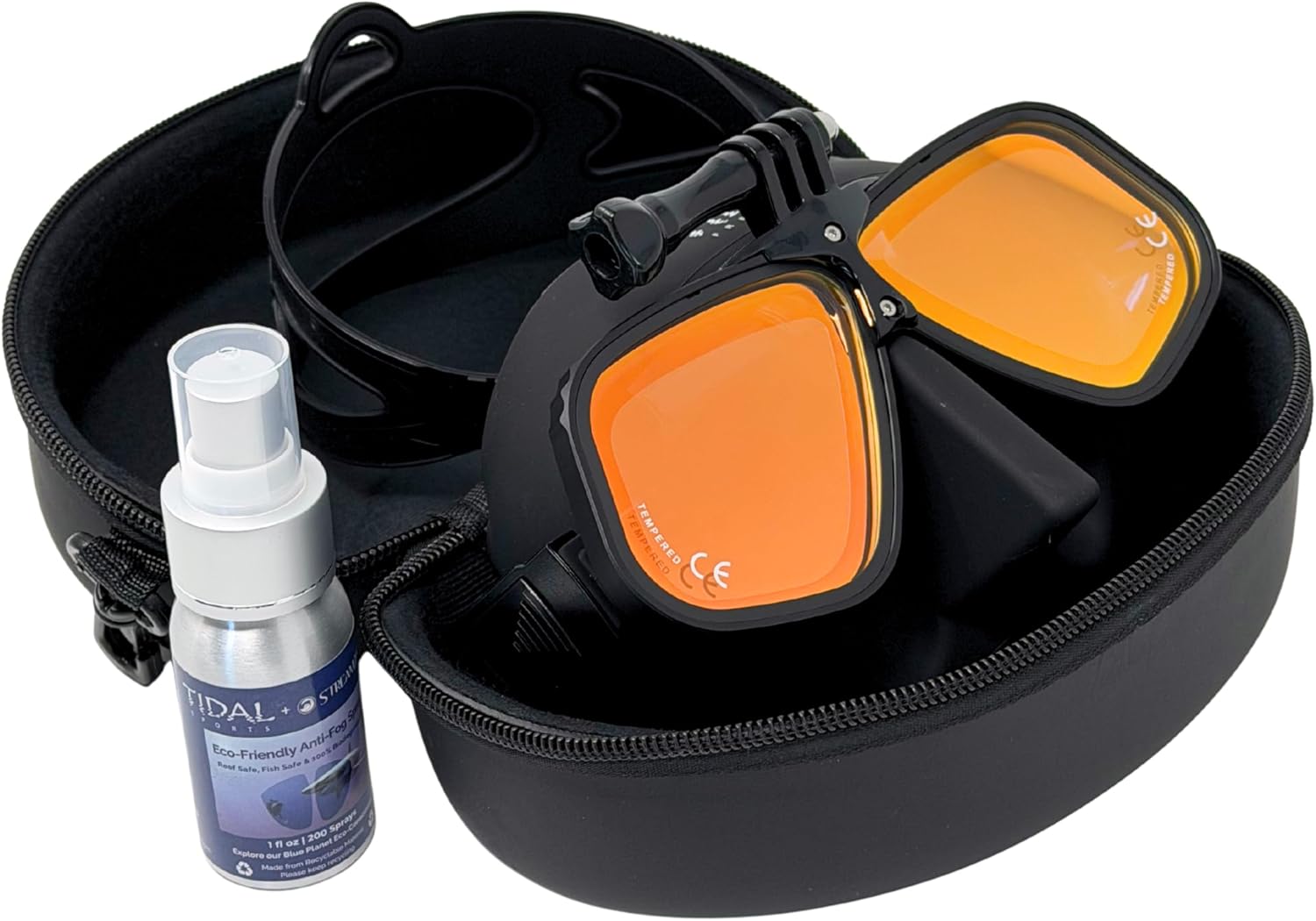 Tidal APEX Freedive Mask with Action Camera Mount- Low Volume Designed for Freediving, Spearfishing, Scuba Diving, and Snorkeling. Advanved Anti-Fog Freediving mask.