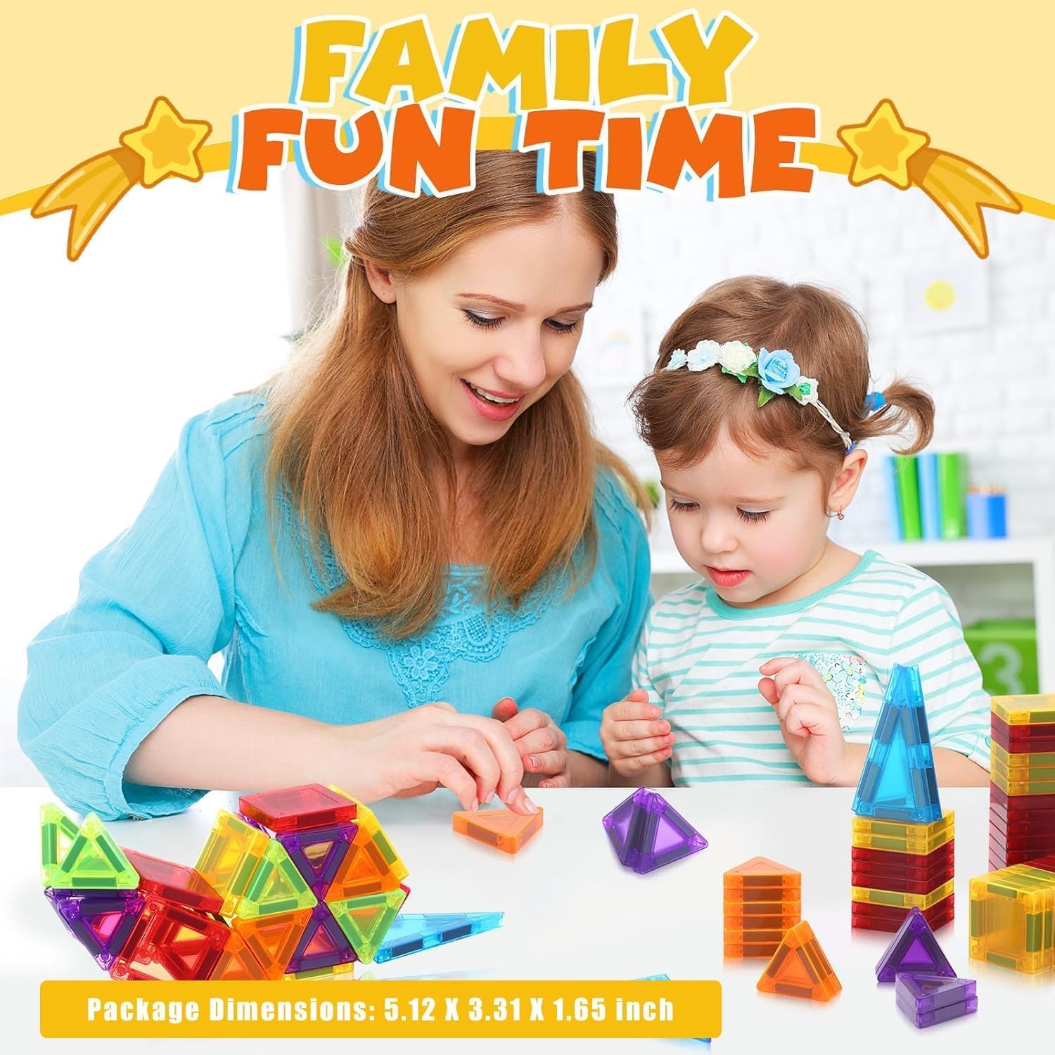 Mini Magnetic Tiles 32pcs, STEM Travel Building Blocks Set for Toddlers 3-10, Portable Construction Toys for Boys & Girls
