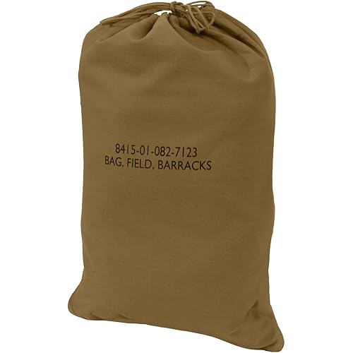 Rothco Canvas Barracks Bag Multi-Functional, Dependable, and Durable for Field Use and Travel, Coyote Brown - 18" x 27"