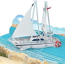Pop Up Card - Sailboat - 3D Greeting Card for Sailing Lovers Birthday as Good for a Seaside Trip