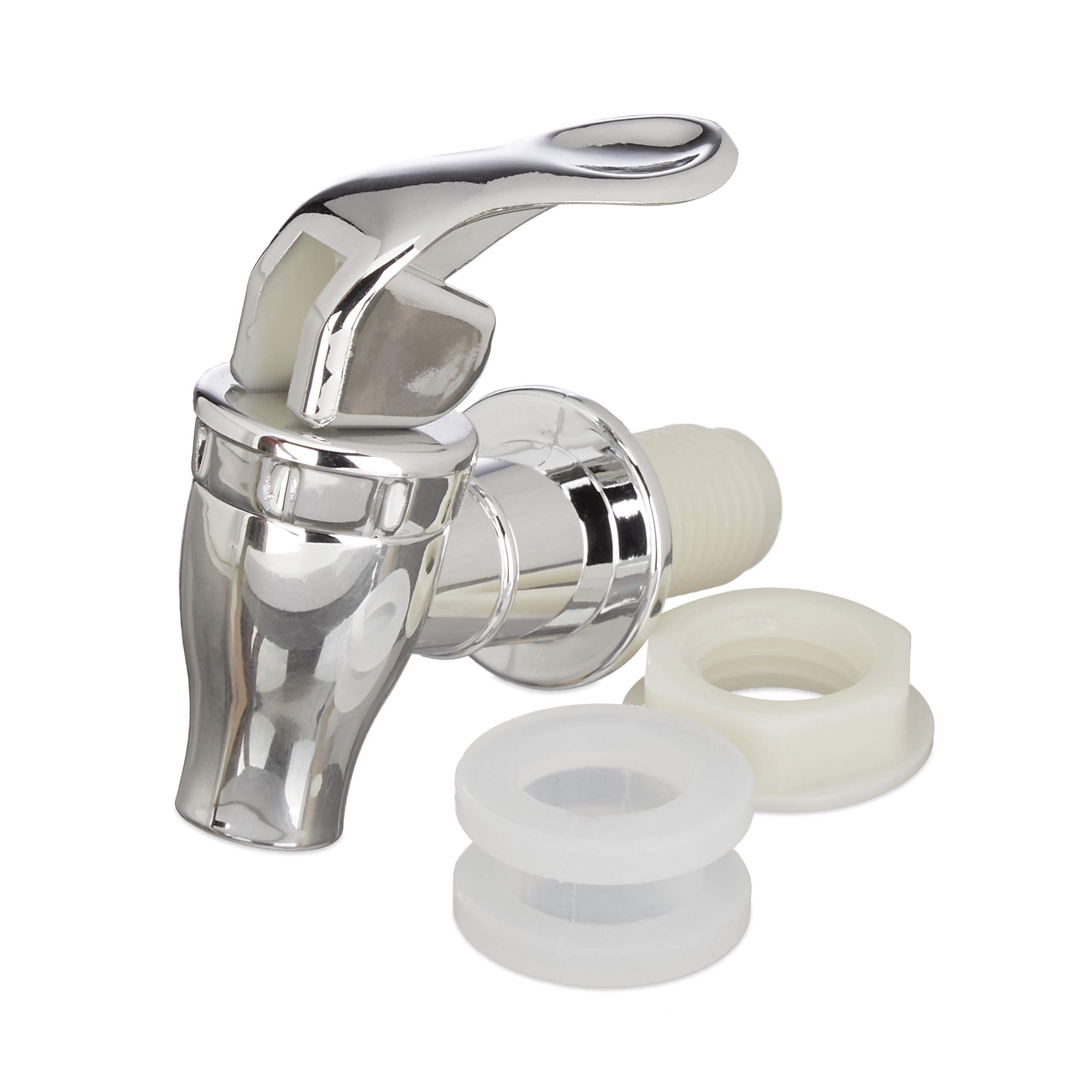 Relaxdays 2X Dispenser per Bevande 8 l, Contenitore in Vetro, alla Spina, con Rubinetto, Design Vintage, Trasparente
